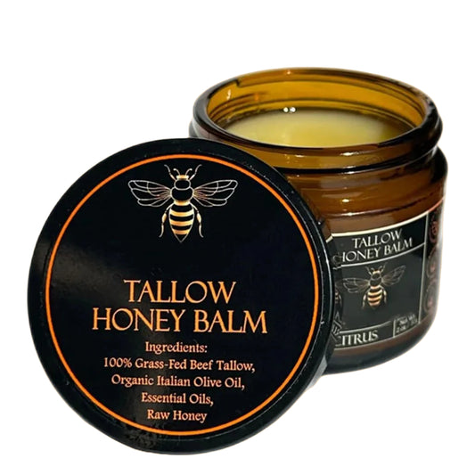 Organic Grass-Fed Beef Tallow Balm with Raw Honey
